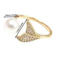 时尚银杏叶造型开口戒指，奢华简约配饰 - 彩色 - 查看 8