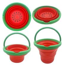 New Vegetable & Fruit Series Beach Toy Set, Includes Foldable Bucket, Shovel, Sand Molds - Multicolor - View 13