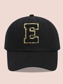 1 buah Topi Baseball Anak-Anak dengan Huruf Hitam, Topi Pelindung Matahari untuk Anak Laki-Laki dan Perempuan, Cocok untuk Aktivitas Luar Ruangan dan Penggunaan Sehari-hari - Label hitam dan emas - topi baseball kain hitam - View 45