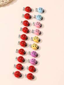 10/20 piezas Conjunto de pasadores de pelo con mariquitas de colores, adecuado para decoración diaria - Multicolor - Ver 7
