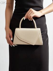 Túi xách thời trang màu trơn, chất liệu vải thiều, kiểu dáng thanh lịch, phù hợp cho các cô gái dự tiệc, sinh viên đại học, cô dâu. Phối hợp hoàn hảo với váy dự tiệc, váy cưới, váy cocktail, món quà lý tưởng dành cho phụ nữ. - Màu be - Xem 1