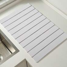 大号可折叠硅胶干燥垫，天然硅藻土材质，浴室专用，超强吸水速干，适用于厨房用具和餐具，适用于任何台面，厨房和浴室均可使用，厨房小工具 - 开斋节、斋月 - 彩色 - 查看 6