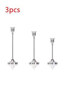 12/6/30pcs Elegant Gold Candle Holders, Pointed Candles, Bronze Candle Holders Suitable For Birthday, Wedding, Fireplace Party, Restaurant Home Decor, Candleless - Silver - View 15