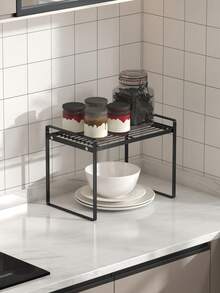 1/2 piezas Estante de almacenamiento de cocina, organizador de mostrador de metal para utensilios de cocina, especias y herramientas de cocina - Multicolor - Ver 2