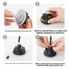 Upgraded Suction Cup Cat Toy, Interactive And Fun To Play With, With Interchangeable Heads And Detachable Wires, Suitable For Kitten Exercise. - Multicolor - View 2