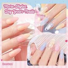 BEETLES Nail Nook Gel Nail Polish Set - 6 Colors Gel Polish Kit Base Glossy Matte Glitter Top Coat Glitter Pearl Cat Eye White Red Pink Nude Uv Led Nails Easter Gift For Women - 6 Colors 6 Colors - 查看 4