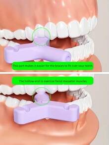 1pc Y-Shaped Silicone Facial Muscle Trainer, Suitable For Men And Women Daily Facial Muscle Exercise - Multicolor - View 2