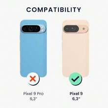 Compatible Case For Pixel 9 - With Raised Edges - Suitable For Wireless Charging - Matte Ocean Blue, 42500043 - 灰色 - 查看 2