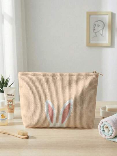 1 pieza Bolsa de aseo con estampado de Pascua, bolsa de viaje para la playa, piscina, traje de baño, bolsa de almacenamiento de viaje, bolsa de cosméticos, bolsa de maquillaje, organizador de vacaciones, bolsa de aseo de gran capacidad para lápiz labial, cepillo, cuidado de la piel, teléfono, monedas, artículos pequeños, uso multipropósito para el hogar, regalo, vacaciones y días festivos, adecuado para adolescentes, bolsa de maquillaje escolar, útiles escolares, almacenamiento de cosméticos y artículos de tocador, útiles escolares, bolsa de almacenamiento, artículos esenciales para la habitación