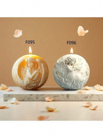 Praying Angel Silicone Mold - Spherical Candle & Resin Casting Mold With Intricate Wing And Praying Hand Design, High-Quality Reusable Mold For Holiday Decor, Christmas Gifts, Home Decor, Religious Art, And Durable Craft Projects