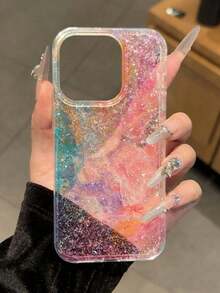 Sequins,Diamond 1pc Glitter Bling Phone Case For IPhone17Pro Max 16 15 14 13 12 11 Pro Max 16Promax Soft Transparent Protection Back Cover Funda - Multicolor - View 2