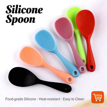 1pc Non-Stick Silicone Rice Spoon, Suitable For Rice Cooker, Kitchen Utensil