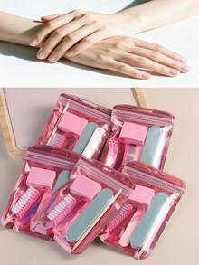 20/10/5 美甲护理套装，指甲修剪工具套装，迷你指甲锉和木质指甲棒套装，双面指甲锉，指甲清洁工具，用于DIY指甲抛光和护理，美甲工具，美甲辅助工具套装 - 彩色 - 查看 3