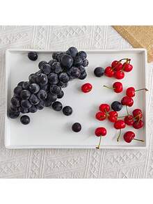 Simple Solid Color Dessert Serving Tray For Home Use - White - View 11