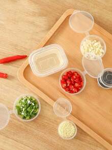 50pcs/Pack Disposable Seasoning Containers With Sealed Lids, Suitable For Takeout, Sauce Dishes, Integrated Chili Sauce And Soy Sauce Small Plate Compartment Boxes - Multicolor - View 10