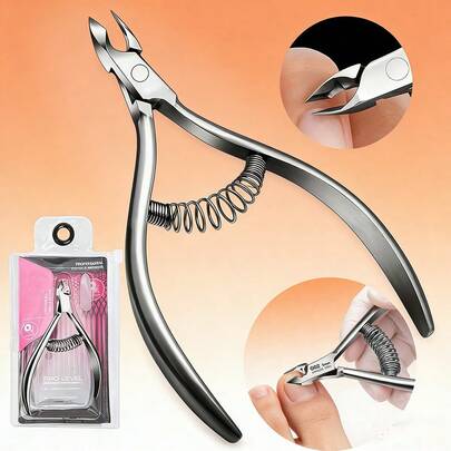 סט אחד של קוצץ ציפורניים נירוסטה, מסיר ציפורניים ופצירה - ערכת כלי מניקור