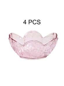 1/2/4/6pcs Set Pink Sakura Crystal Plastic Plate & Dish Set, Multi-Function Sauce Dish And Dipping Bowl, Suitable For Appetizers, Snacks, Ice Cream, Soy Sauce And Condiments - Multicolor - View 13