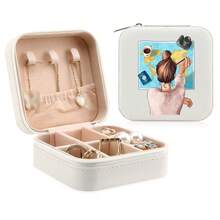 1个旅行地图首饰盒，便携式拉链首饰收纳盒，耳环盒，项链盒，首饰盒，首饰盒收纳盒，白色首饰盒 - 地圖 - 查看 17