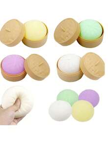 Juguete apretable para aliviar el estrés, bollo de vapor realista, rosquilla frita, juguete de apretón de rebote lento para adolescentes, regalo de cumpleaños, regalo festivo, juguete popular para adolescentes, bollo amarillo, bollo morado, bollo verde, bollo blanco, bollo esponjoso, juguete de bollo grande de carne, juguete apretable realista suave para aliviar el estrés, juguete de ventilación de apretón de mano de silicona - Bollos blancos al vapor - Ver 7