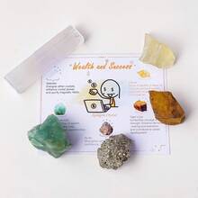 5件套天然紫水晶和透石膏脉轮水晶石套装 – 灵气疗愈瑜伽宝石收藏礼盒 - 彩色套盒 - 查看 7