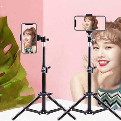 1 Chân đế điện thoại xoay 21,65 inch kiêm gậy selfie, giá đỡ điện thoại có thể kéo dài kèm kẹp điện thoại