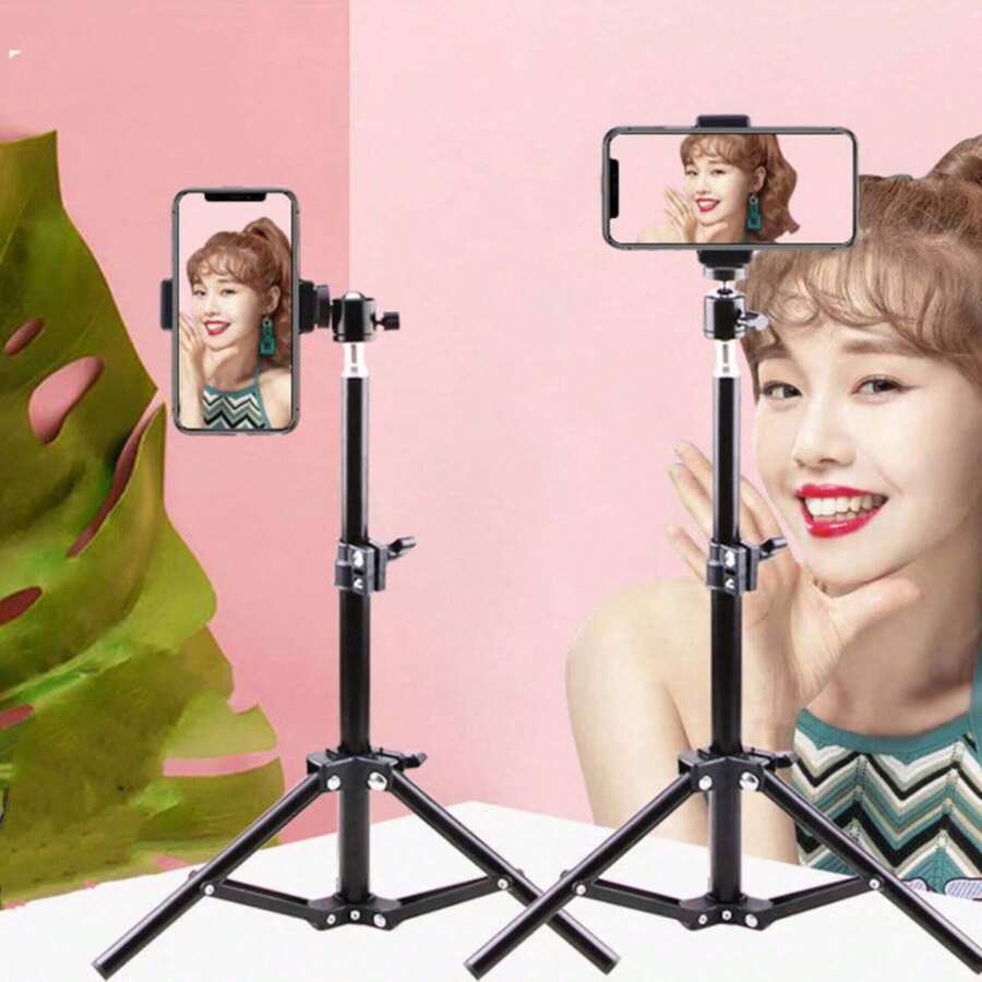 1个21.65英寸可旋转手机三脚架兼自拍杆，可伸缩手机三脚架支架带手机支架 - 查看 1