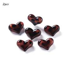 新款豹纹亚克力散珠心形星形透明直孔DIY手机链串珠材料 - 彩色 - 查看 20