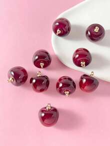 10/20/50/100pcs Set Fashionable Cherry Fruit Pendant - Brown - View 4