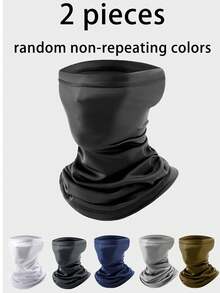 1pc/2pcs Set Summer Sunscreen Neck Gaiter Outdoor Fishing, Cycling Breathable Quick-Dry Magic Headband Neck Warmer Scarf - Multicolor - View 8