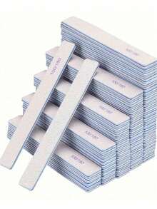 25pcs (Optional 80/80, 100/180) Nail Files, Acrylic Nail Sanding Boards, Professional Manicure Tools, Suitable For Home & Salon, Durable Double-Sided - Blue - View 2