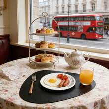 4件套黑色仿皮餐垫，耐磨可水洗，防滑耐热，易于清洁 - 彩色 - 查看 7