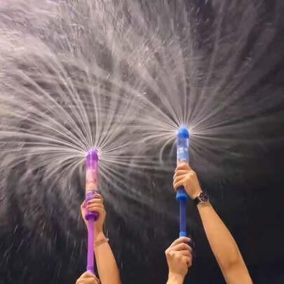 1pc Extra Large Pull-Out Water Gun, Featuring Transparent Blue Barrel With Cartoon Print, 45cm Long Handle Design With Presence, Smooth Pull-Out Operation. Large Water Tank Capacity Supports Prolonged Shooting, Perfect For Summer Beach, Pool Battles, Or Outdoor Water Festivals. Pool Toy, Party Gift