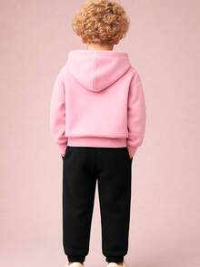 Children's Printed Sweatshirt Set, Blouse And Flannel Trousers - Rosa Pálido - Ver 3