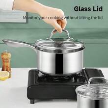 Pots, Pots And Pans Set, 1Qt 2Qt 3QT Stainless Steel Sauce Pan Set With Lid, 6 Pcs Non Stick Saucepan, Small Kitchen Pots, Induction Compatible, - Xem 7