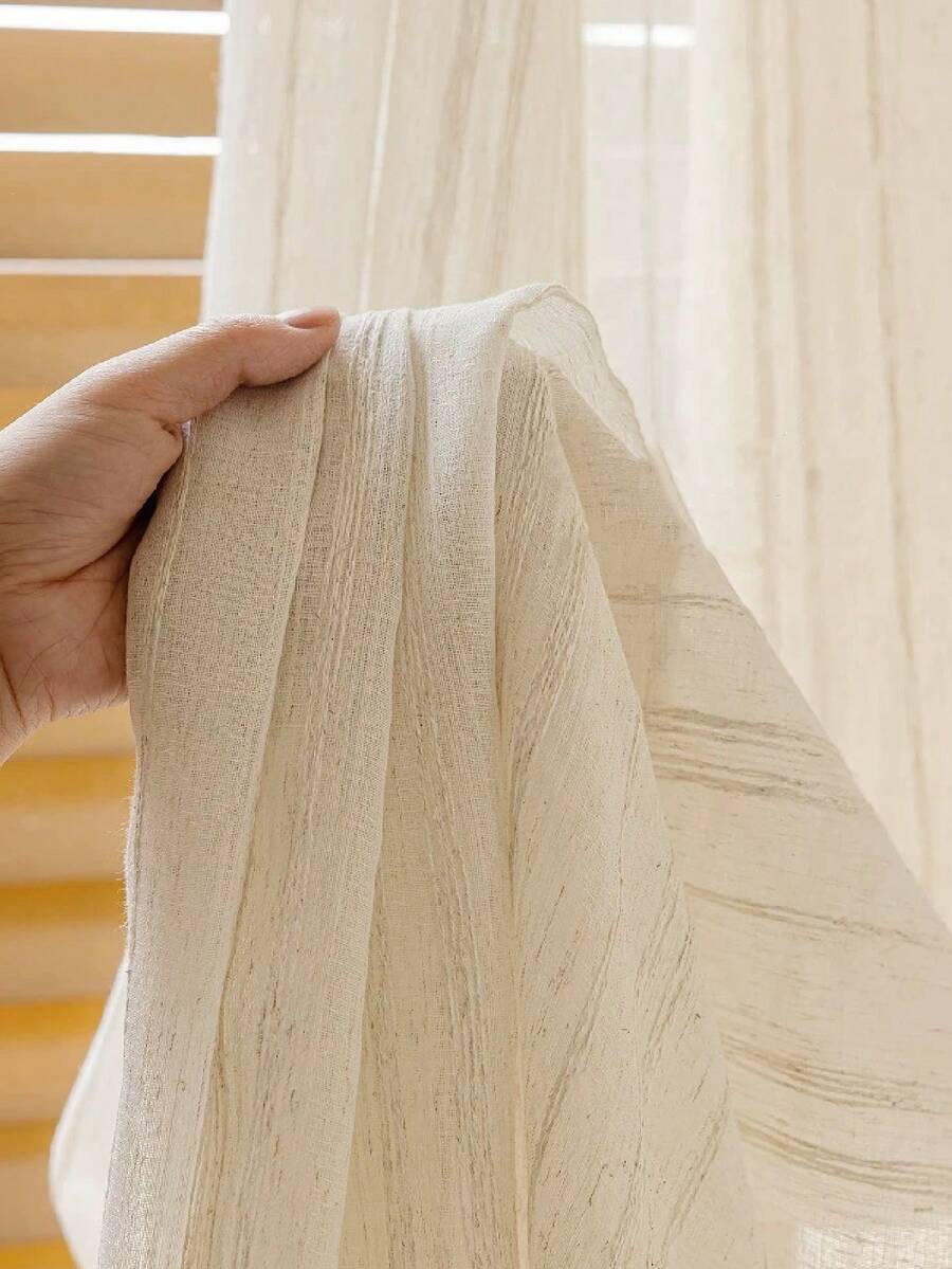 1 tấm rèm vải lanh hiện đại, kiểu Nhật Bản, thiết kế có khe luồn thanh treo, phù hợp cho phòng khách và phòng ngủ - Rèm mỏng, thoáng sáng, rèm phòng khách, rèm phòng ngủ (trọng lượng vải 180g) - Nhiều màu - Xem 1