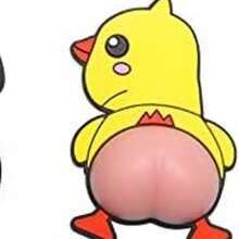 2片/套汽车保险杠防撞贴纸，采用柔软的硅胶PVC材质，带有有趣的3D卡通屁股图案（狗/鸭/猪），防水防刮，适用于任何车型 - 小鴨子 - 查看 1