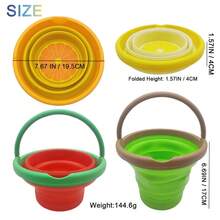 New Vegetable & Fruit Series Beach Toy Set, Includes Foldable Bucket, Shovel, Sand Molds - Multicolor - View 6