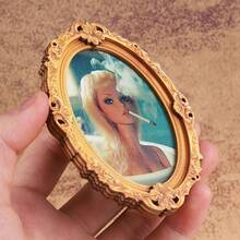 1pc Creative Vintage Style Oval Mini Photo Frame Fridge Magnet, Funny Home Decor, Holiday Gift - Beauty - View 6