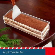 1 st transparent akrylform för tiramisu med lock, avtagbar rektangulär cheesecakeform, fyrkantig tårtdisplaylåda för mousse, tårtfat - Vitt - Visa 11