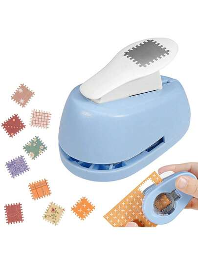 Perforadora cuadrada de papel con forma de sello postal de 2 cm, perforadora de acción de palanca para scrapbooking, elaboración de tarjetas y manualidades de papel DIY