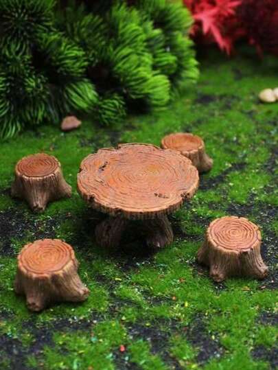 Trang trí bàn ghế hình gốc cây, trang trí sân vườn, bộ trang trí sân vườn ngoài trời, phụ kiện tiểu cảnh, trang trí bể cá, nghệ thuật gốc cây nhân tạo bằng nhựa cho vườn cây mọng nước.