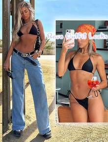 String Bikini Tops For Women Bathing Suit Swim Tops Sexy Triangle Bikini Top Black - #02 Đen - Xem 5