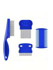 4pcs Stainless Steel Flea & Lice Comb, Double-Sided Professional Pet Tear Stain Remover, Suitable For Small, Medium And Large Pets Hair Grooming - View 7