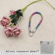 1条奢华水钻链条挂绳，时尚加厚手机挂绳，防丢钥匙扣配件 - 彩色 - 查看 12