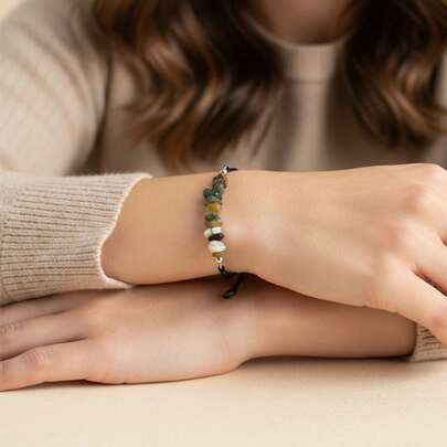 1条天然水晶疗愈手链，女士款 – 瑜伽灵气脉轮冥想护身饰品，母亲节礼物，送给妈妈