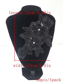 全新串珠、水晶、水钻刺绣贴花补丁，适用于服装、婚纱装饰、DIY 工艺用品，长度：22 厘米，宽度：14 厘米 - 多色 - 查看 51
