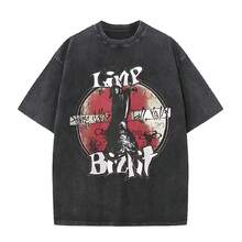 Rock Band Limp Classic Album Poster Bizkit Graphic Print T-Shirt Men Women Washed Vintage Streetwear Hip Hop Casual Oversize Tee - màu đen - Xem 1