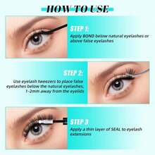 Lash Bond And Seal,Lash Glue For Eyelash Extensions,Eyelashes Clusters Lash Bond And Seal Waterproof 10ml,2 In 1 Eyelash Bond And Seal Long Lasting,Bond And Seal Lash Extensions Strong Hold - ColorA - 查看 5