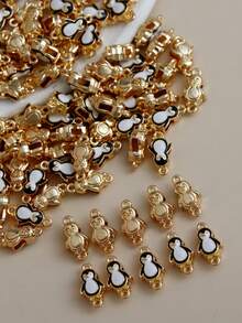 10/20/50/100/500pcs Alloy Oil Drop Small Yellow Duck Animal Pendant DIY Cartoon Cute Pet Earrings Necklace Bracelet Earrings Jewelry Making Keychain Accessories - Multicolor - View 6