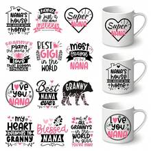 12pcs/SET Grandmother Quotes UV DTF Transfer Stickers For Mugs, Cups, Bottles, Crafts, DIY Art - Easy To Apply DIY Crafts High Viscosity UV DTF Transfer Paper(No Mug, Only Transfer Stickes) - Multicolor - View 4